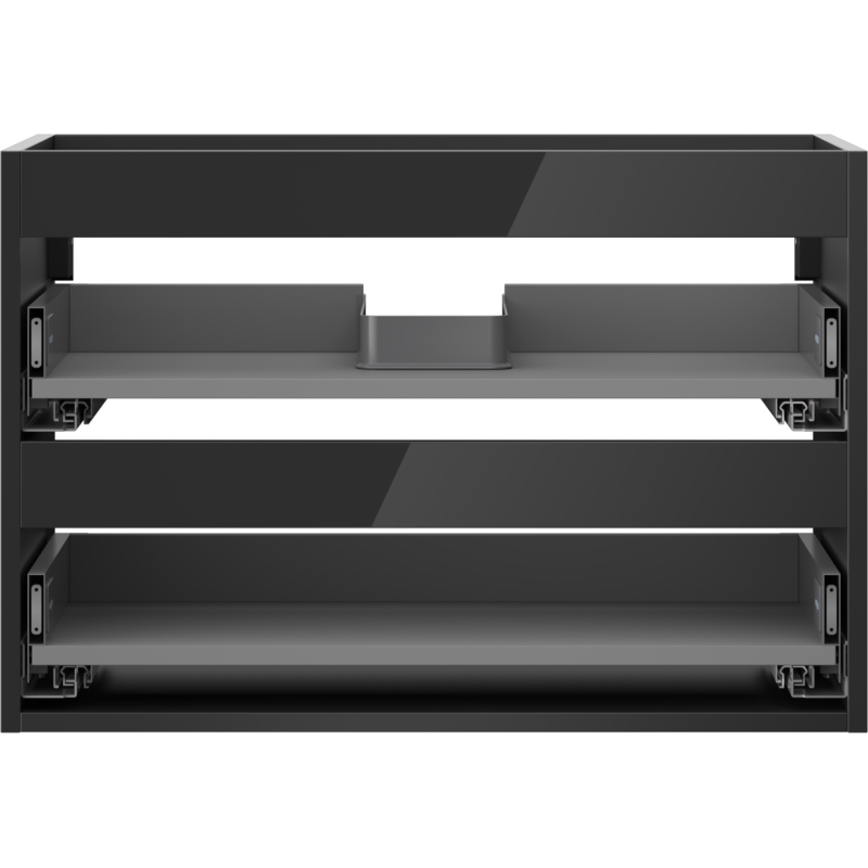 Mexen Box-A korpus skříňky pod umyvadlo 70 cm, 2 zásuvky, černý lesk - 91AX0-0700-470-2-70