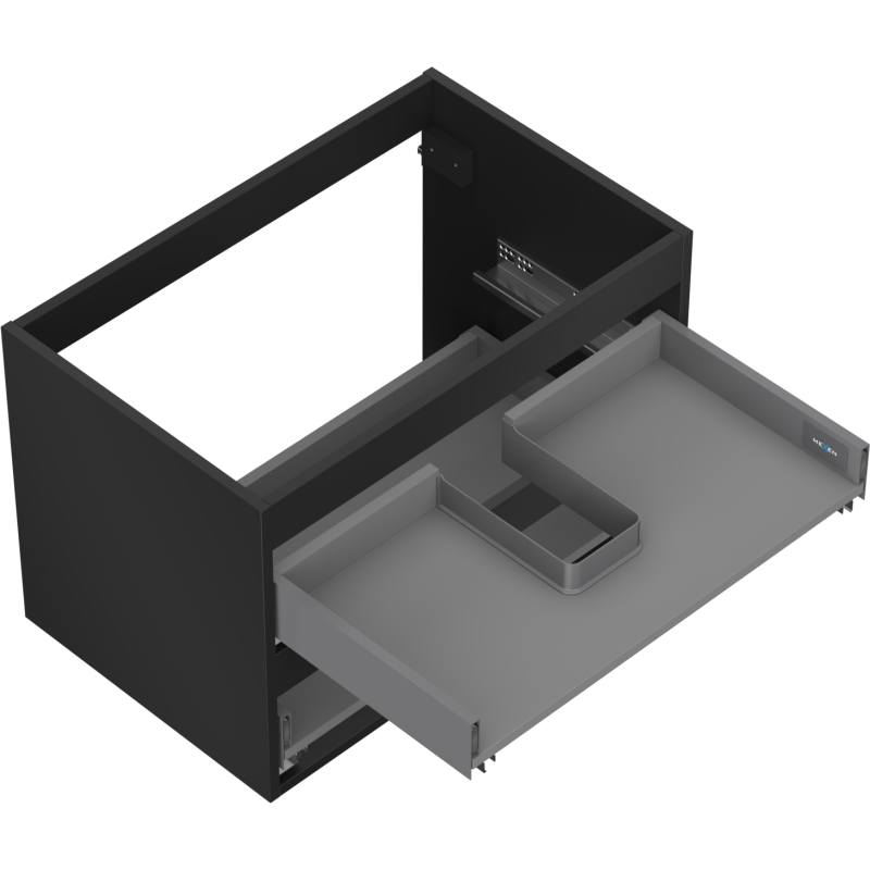 Mexen Box-A korpus skříňky pod umyvadlo 70 cm, 2 zásuvky, černý mat - 91AX0-0700-470-2-71