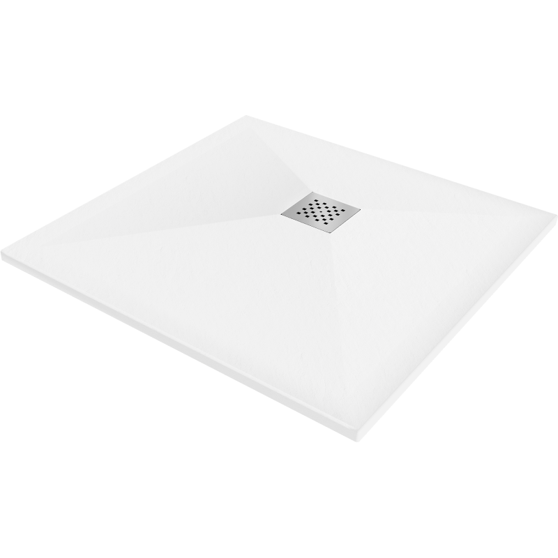 Mexen Stone+ kompozitová čtvercová sprchová vanička 90 x 90 cm, bílá - 44109090