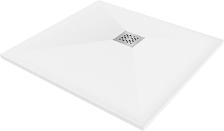 Mexen Stone+ kompozitní čtvercová sprchová vana 90 x 90 cm, Bílá - 44109090