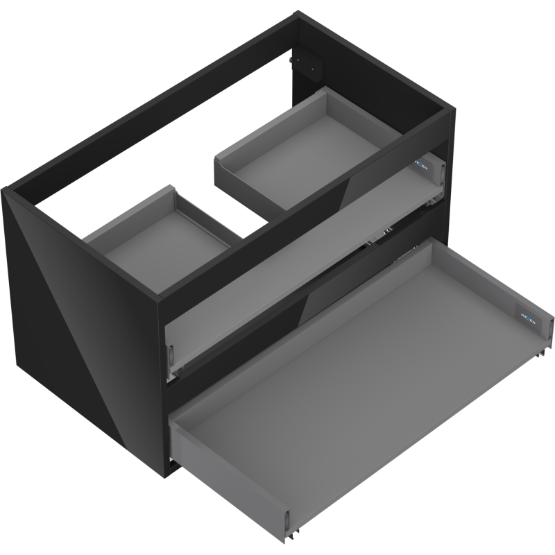 Mexen Box-A skříňka pod umyvadlo 80 cm, 2 zásuvky, černý lesk - 91AX0-0800-470-2-70