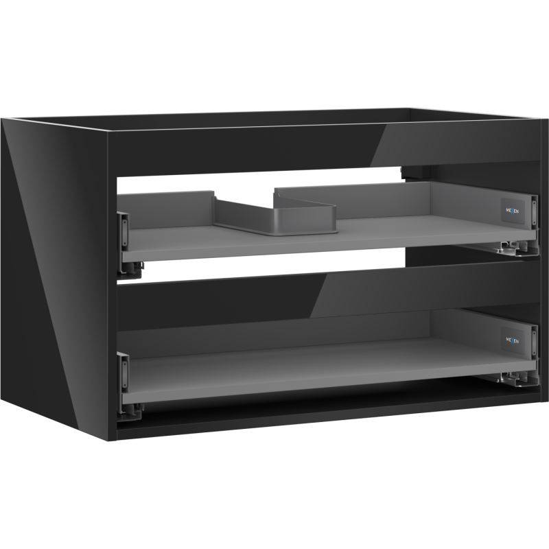 Mexen Box-A skříňka pod umyvadlo 80 cm, 2 zásuvky, černý lesk - 91AX0-0800-470-2-70