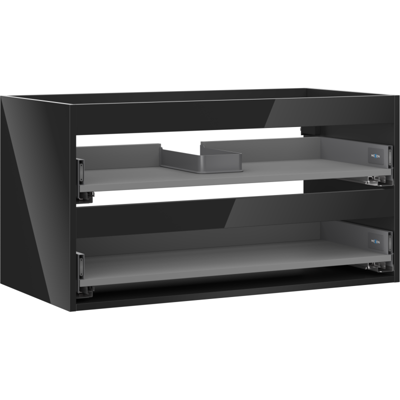 Mexen Box-A korpus skříňky pod umyvadlo 90 cm, 2 zásuvky, černý lesk - 91AX0-0900-470-2-70
