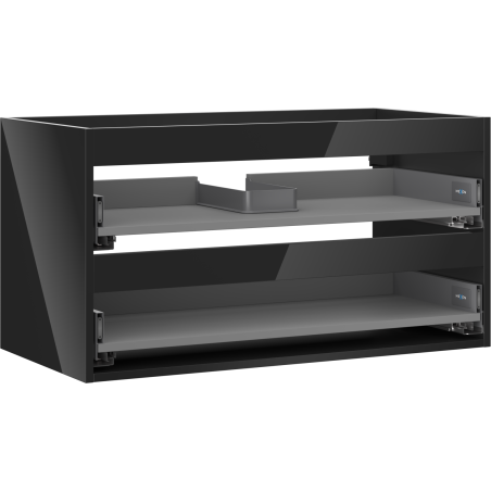 Mexen Box-A korpus skříňky pod umyvadlo 90 cm, 2 zásuvky, černý lesk - 91AX0-0900-470-2-70