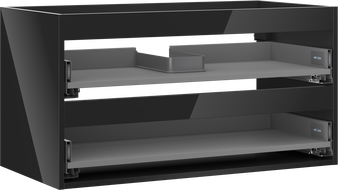 Mexen Box-A korpus skříňky pod umyvadlo 90 cm, 2 zásuvky, černý lesk - 91AX0-0900-470-2-70