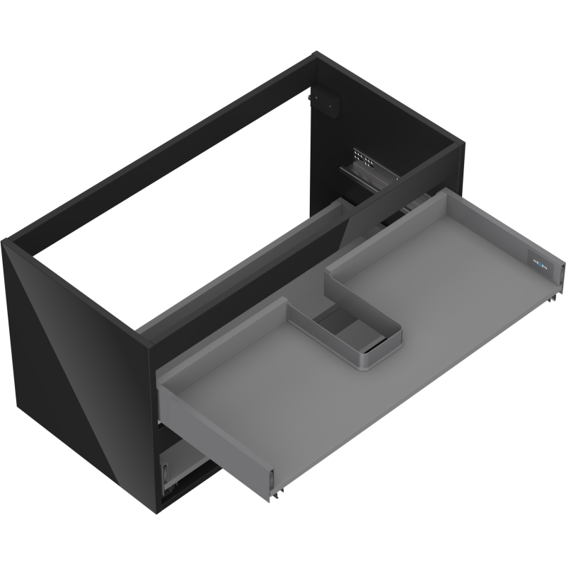 Mexen Box-A korpus skříňky pod umyvadlo 90 cm, 2 zásuvky, černý lesk - 91AX0-0900-470-2-70