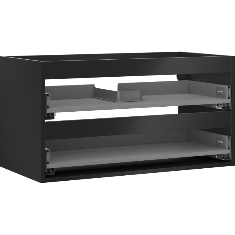 Mexen Box-A korpus skříňky pod umyvadlo 90 cm, 2 zásuvky, černý mat - 91AX0-0900-470-2-71