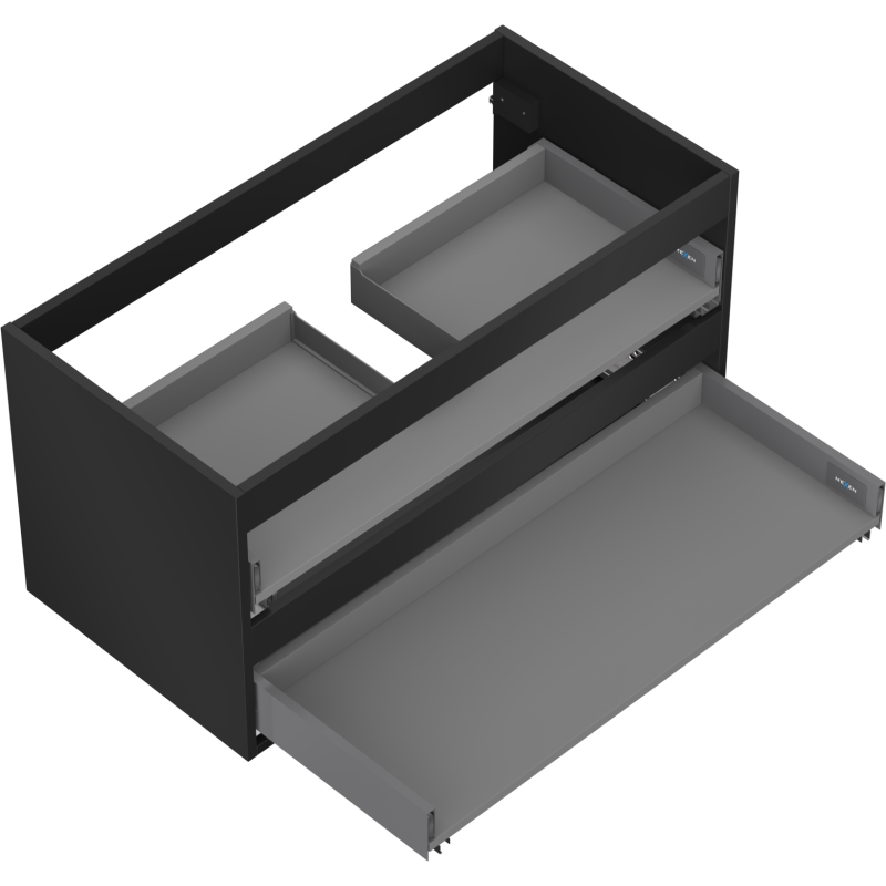 Mexen Box-A korpus skříňky pod umyvadlo 90 cm, 2 zásuvky, černý mat - 91AX0-0900-470-2-71