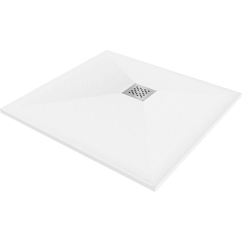 Mexen Stone+ kompozitová čtvercová sprchová vanička 100 x 100 cm, bílá - 44101010