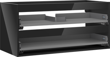 Mexen Box-A korpus skříňky pod umyvadlo 100 cm, 2 zásuvky, černý lesk - 91AX0-1000-470-2-70