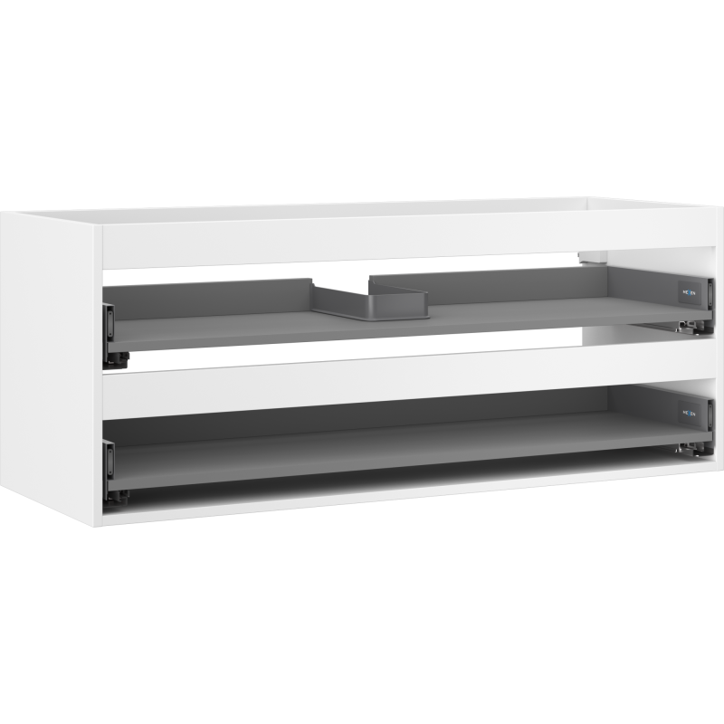 Mexen Box-A korpus závěsné skříňky pod umyvadlo 120 cm, 2 zásuvky, bílý mat - 91AX0-1200-470-2-01