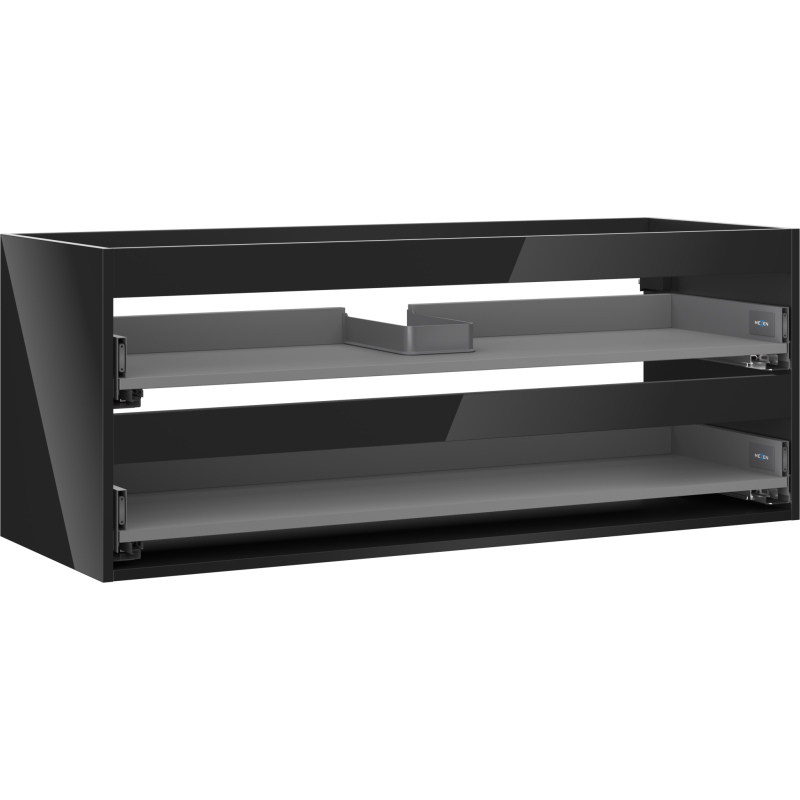 Mexen Box-A korpus skříňky pod umyvadlo 120 cm, 2 zásuvky, černý lesk - 91AX0-1200-470-2-70