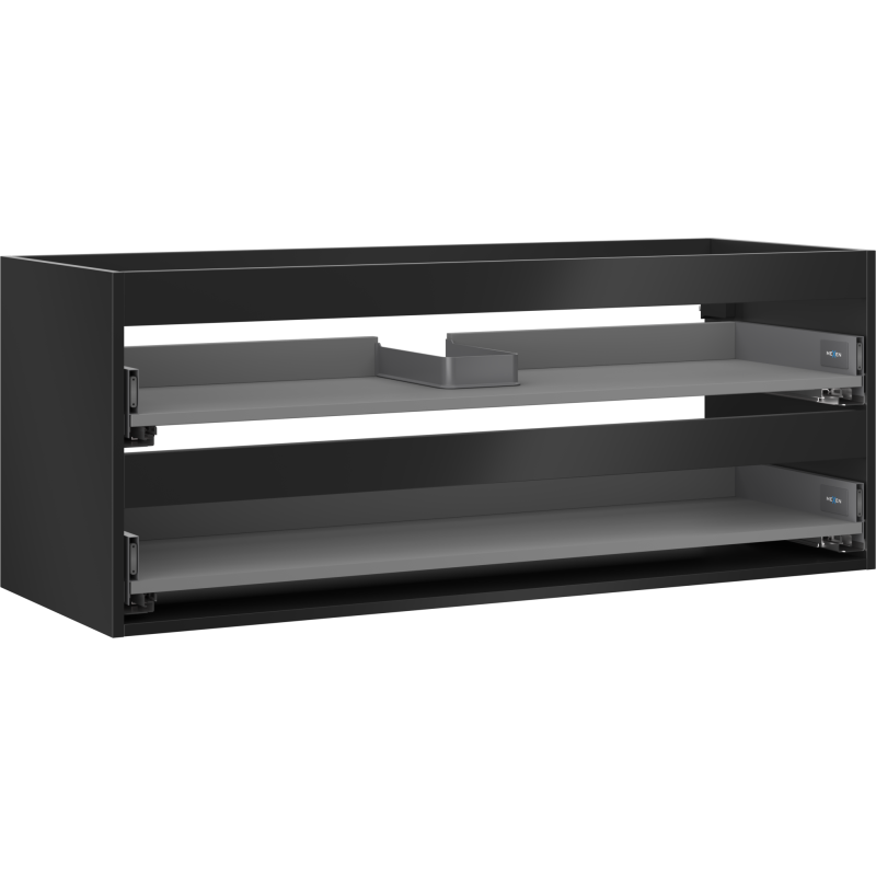 Mexen Box-A korpus skříňky pod umyvadlo 120 cm, 2 zásuvky, černý mat - 91AX0-1200-470-2-71
