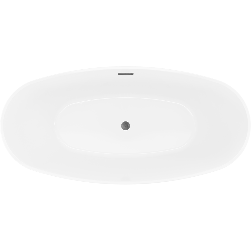 Mexen Lira volně stojící vana vzor 170 x 80 cm, bílá/černá, přepad gun gray kartáčovaný - 52831708075-66