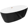 Mexen Lira volně stojící vana vzor 170 x 80 cm, bílá/černá, přepad měď kartáčovaná - 52831708075-65