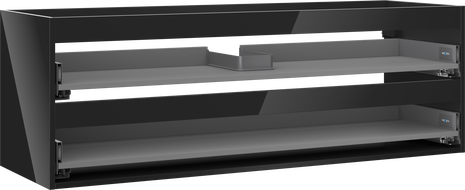Mexen Box-A korpus skříňky pod umyvadlo 140 cm, 2 zásuvky, černý lesk - 91AX0-1400-470-2-70