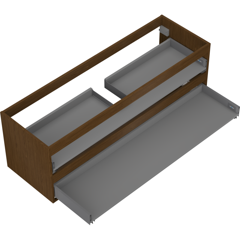 Mexen Box-A korpus skříňky pod umyvadlo 140 cm, 2 zásuvky, ořech - 91AX0-1400-470-2-86