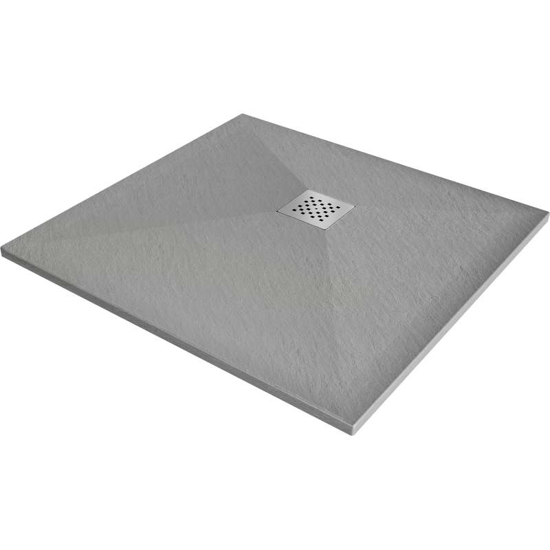 Mexen Stone+ kompozitová čtvercová sprchová vanička 70 x 70 cm, šedý-beton - 44617070