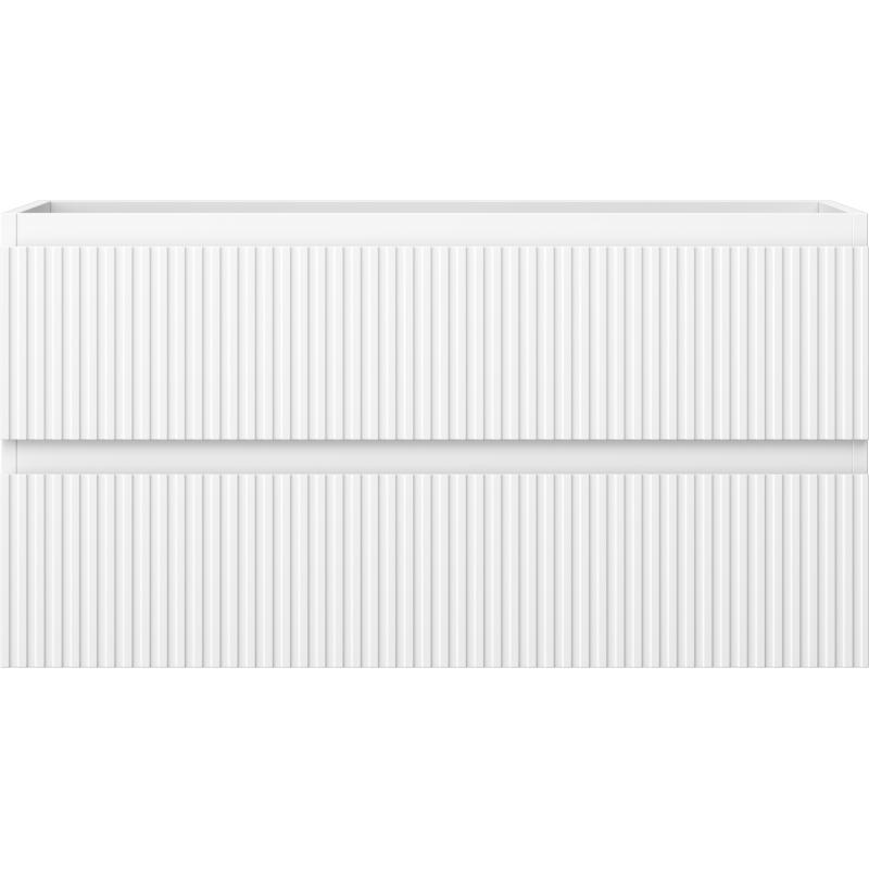 Mexen Rivel koupelnová skříňka pod umyvadlo 90 cm, 2 zásuvky, drážkovaná, bílá mat - 91A20-09047-2-BFF01