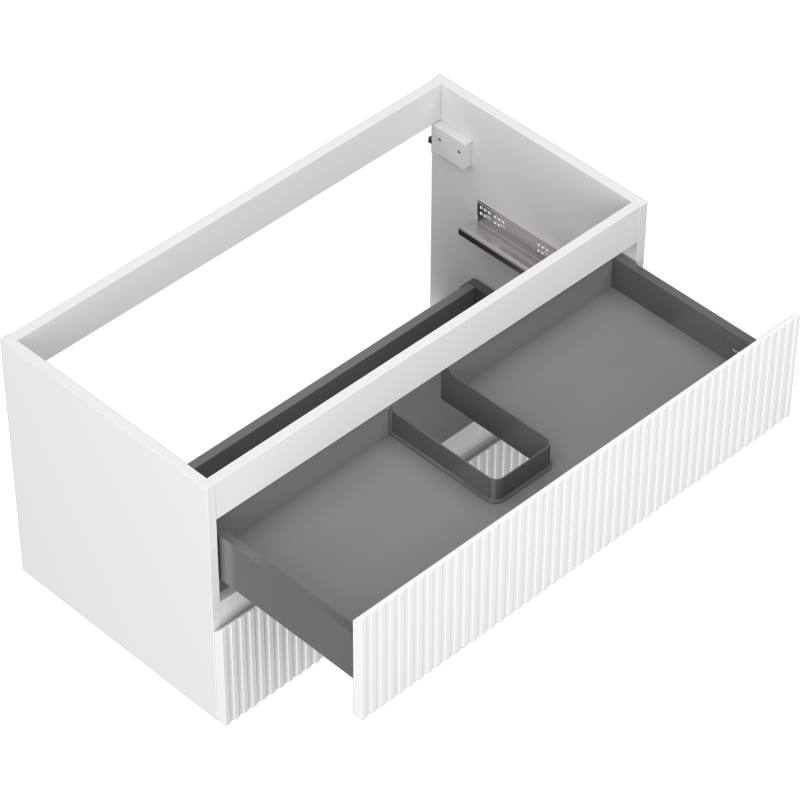 Mexen Rivel koupelnová skříňka pod umyvadlo 90 cm, 2 zásuvky, drážkovaná, bílá mat - 91A20-09047-2-BFF01