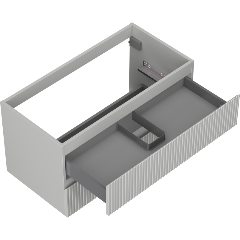 Mexen Rivel koupelnová skříňka pod umyvadlo 90 cm, 2 zásuvky, s drážkováním, šedá matná - 91A20-09047-2-BFF62