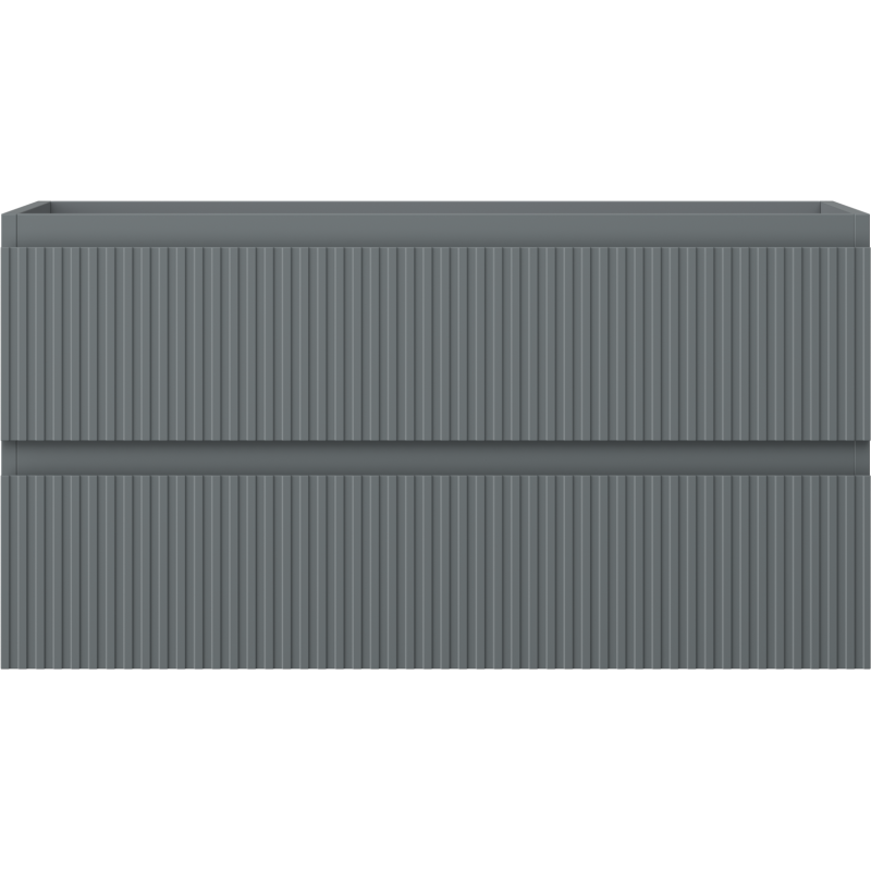 Mexen Rivel koupelnová skříňka pod umyvadlo 90 cm, 2 zásuvky, drážkovaná, grafit mat - 91A20-09047-2-BFF66