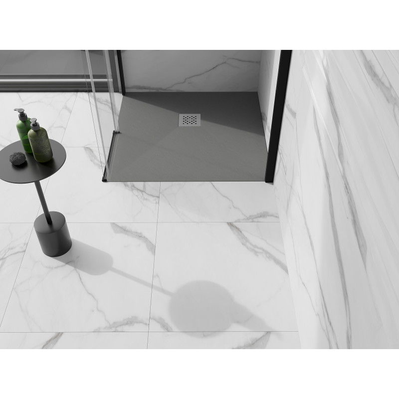 Mexen Stone+ kompozitový čtvercový sprchový kout 90 x 90 cm, šedý-beton - 44619090