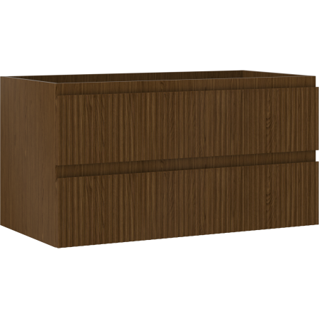 Mexen Rivel koupelnová skříňka pod umyvadlo 90 cm, 2 zásuvky, rýhovaná, ořech - 91A20-09047-2-BFF86