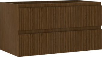 Mexen Rivel koupelnová skříňka pod umyvadlo 90 cm, 2 zásuvky, rýhovaná, ořech - 91A20-09047-2-BFF86