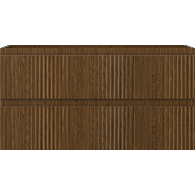 Mexen Rivel koupelnová skříňka pod umyvadlo 90 cm, 2 zásuvky, rýhovaná, ořech - 91A20-09047-2-BFF86