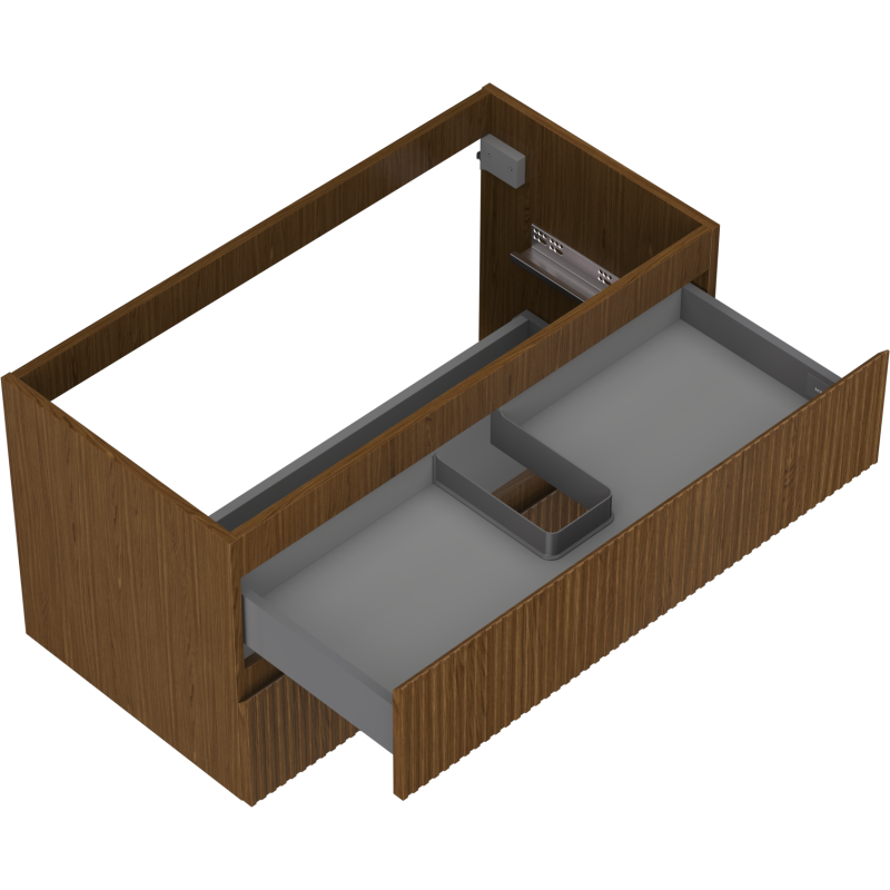 Mexen Rivel koupelnová skříňka pod umyvadlo 90 cm, 2 zásuvky, rýhovaná, ořech - 91A20-09047-2-BFF86