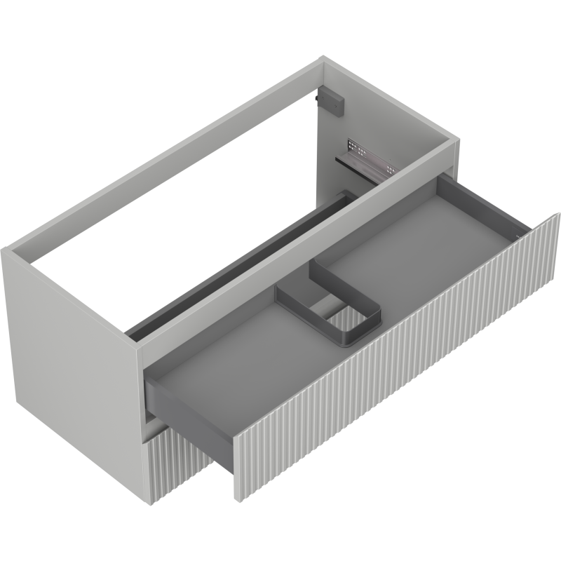 Mexen Rivel koupelnová skříňka pod umyvadlo 100 cm, 2 zásuvky, drážkovaná, šedá mat - 91A20-10047-2-BFF62