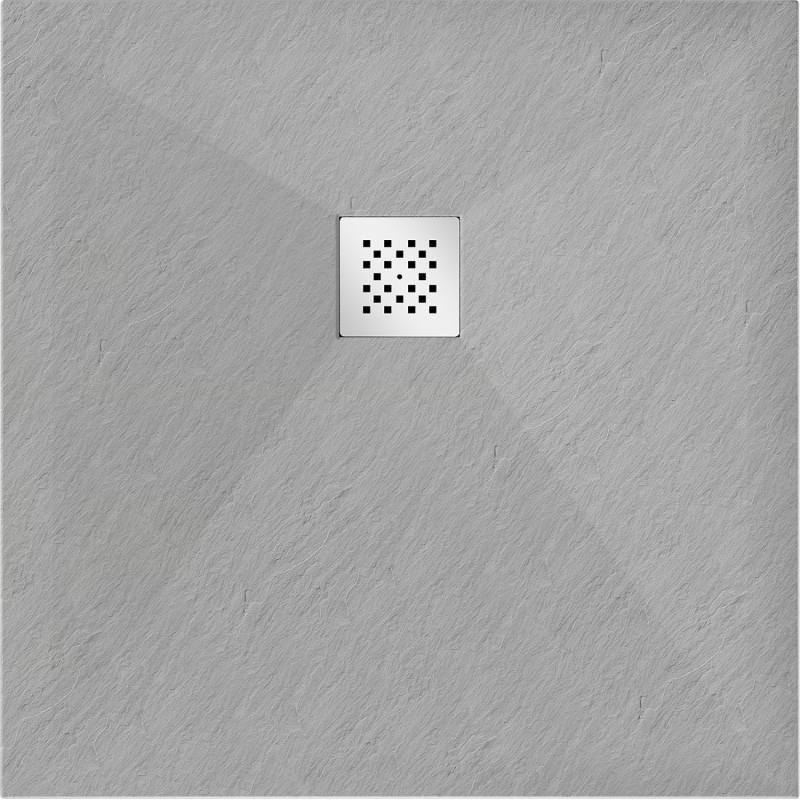 Mexen Stone+ čtvercová kompozitní sprchová vanička 90 x 90 cm, šedý-beton - 44619090