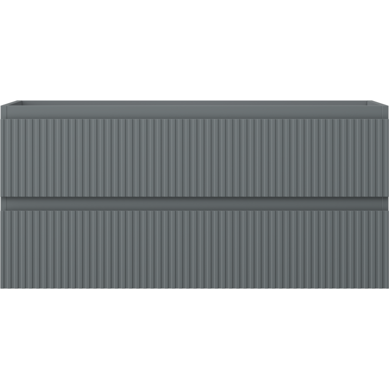 Mexen Rivel koupelnová skříňka pod umyvadlo 100 cm, 2 zásuvky, drážkovaná, grafit mat - 91A20-10047-2-BFF66