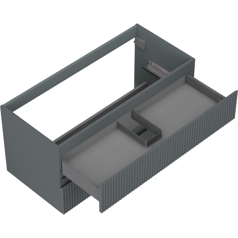 Mexen Rivel koupelnová skříňka pod umyvadlo 100 cm, 2 zásuvky, drážkovaná, grafit mat - 91A20-10047-2-BFF66