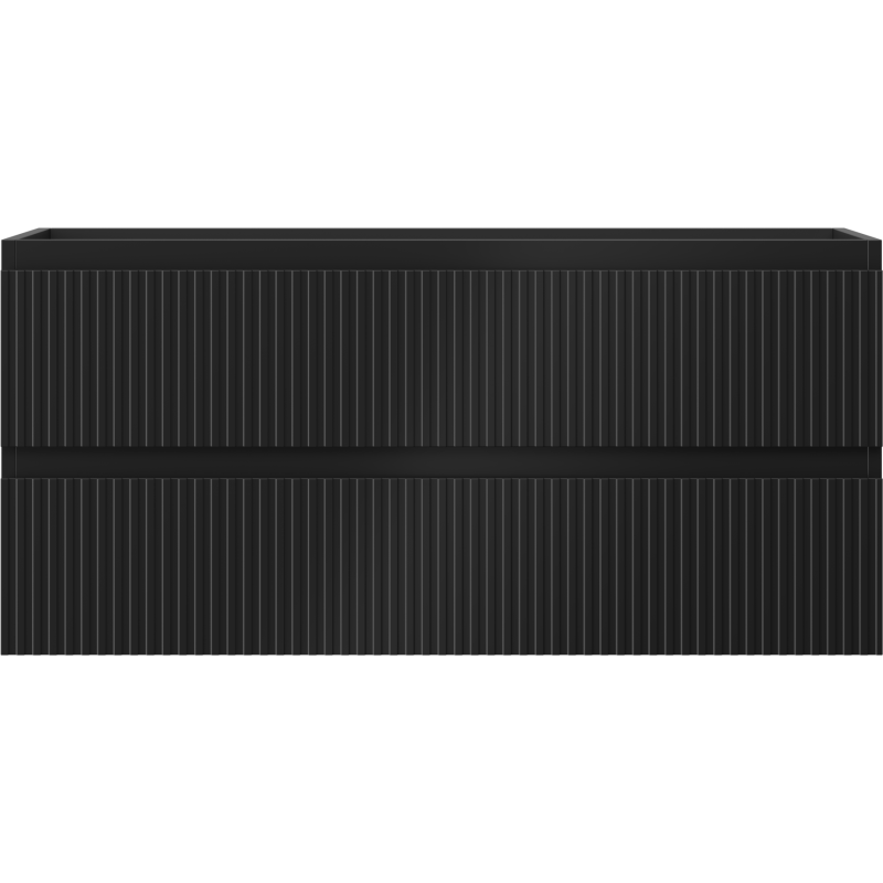 Mexen Rivel koupelnová skříňka pod umyvadlo 100 cm, 2 zásuvky, drážkovaná, černý mat - 91A20-10047-2-BFF71