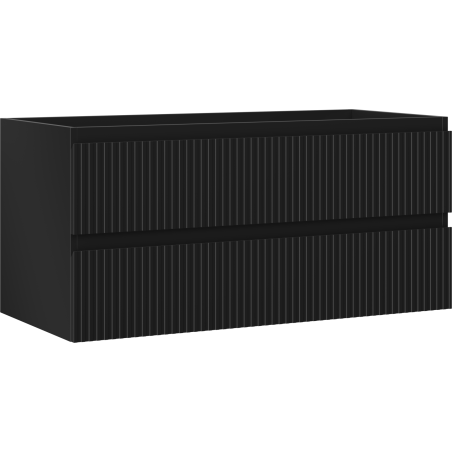 Mexen Rivel koupelnová skříňka pod umyvadlo 100 cm, 2 zásuvky, drážkovaná, černý mat - 91A20-10047-2-BFF71