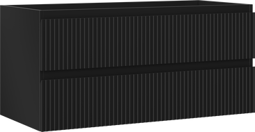 Mexen Rivel koupelnová skříňka pod umyvadlo 100 cm, 2 zásuvky, drážkovaná, černý mat - 91A20-10047-2-BFF71