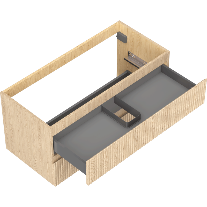 Mexen Rivel koupelnová skříňka pod umyvadlo 100 cm, 2 zásuvky, drážkovaná, dub - 91A20-10047-2-BFF81
