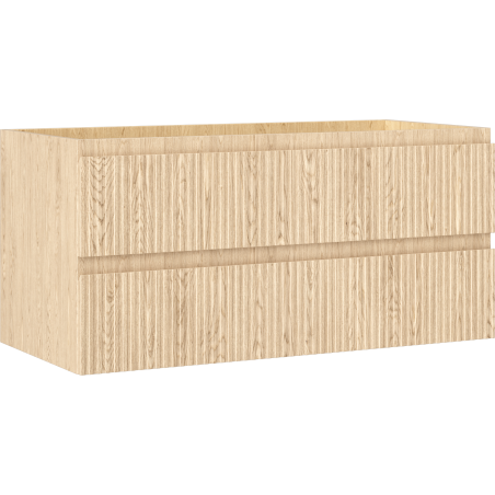 Mexen Rivel koupelnová skříňka pod umyvadlo 100 cm, 2 zásuvky, drážkovaná, dub - 91A20-10047-2-BFF81