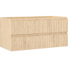 Mexen Rivel koupelnová skříňka pod umyvadlo 100 cm, 2 zásuvky, drážkovaná, dub - 91A20-10047-2-BFF81
