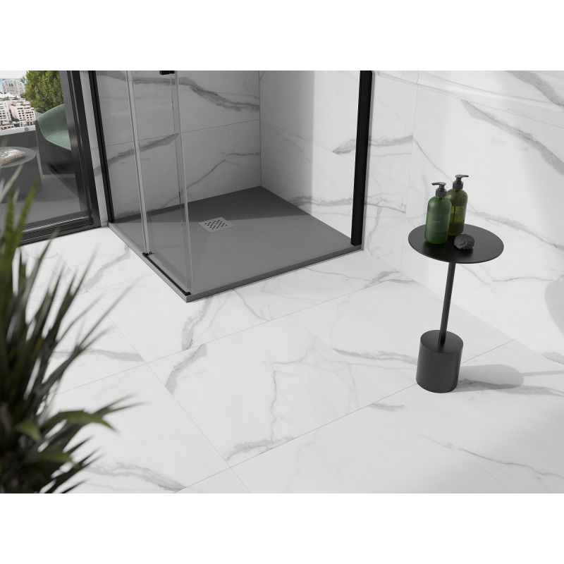 Mexen Stone+ kompozitní sprchová vanička čtvercová 100 x 100 cm, šedá-beton - 44611010