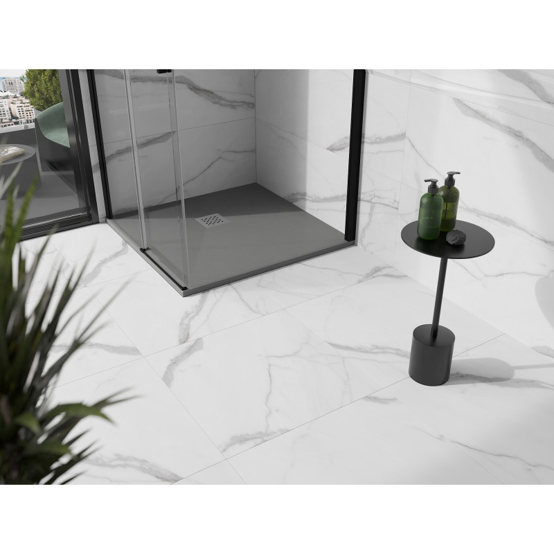 Mexen Stone+ kompozitová čtvercová sprchová vanička 100 x 100 cm, šedo-betonová - 44611010