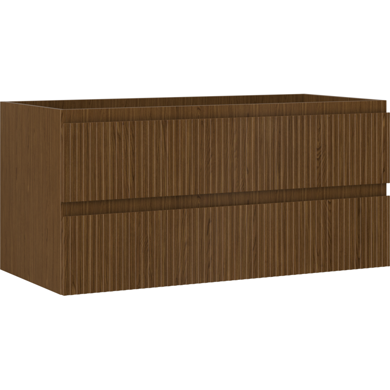 Mexen Rivel koupelnová skříňka pod umyvadlo 100 cm, 2 zásuvky, drážkovaná, ořech - 91A20-10047-2-BFF86