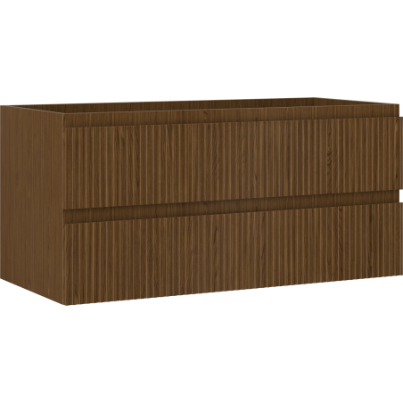 Mexen Rivel koupelnová skříňka pod umyvadlo 100 cm, 2 zásuvky, drážkovaná, ořech - 91A20-10047-2-BFF86