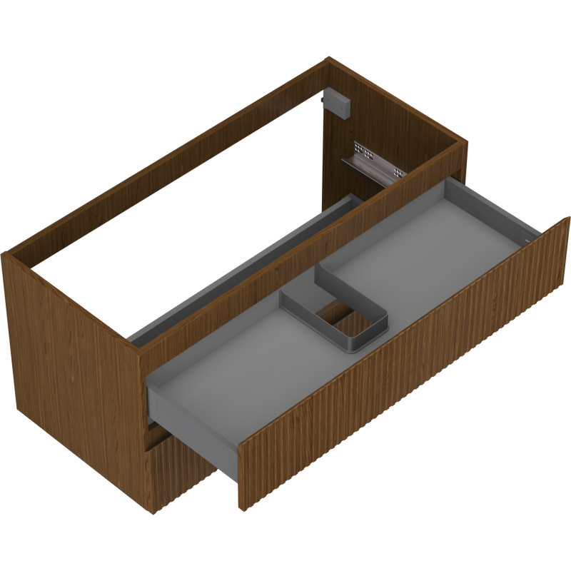 Mexen Rivel koupelnová skříňka pod umyvadlo 100 cm, 2 zásuvky, drážkovaná, ořech - 91A20-10047-2-BFF86