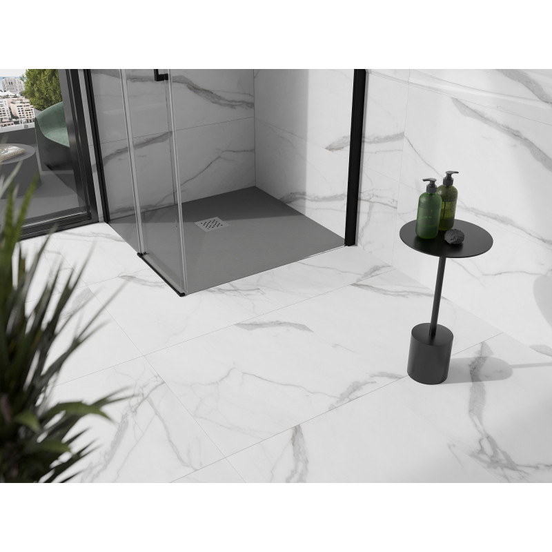 Mexen Stone+ kompozitový čtvercový sprchový kout 100 x 100 cm, šedý-beton - 44611010