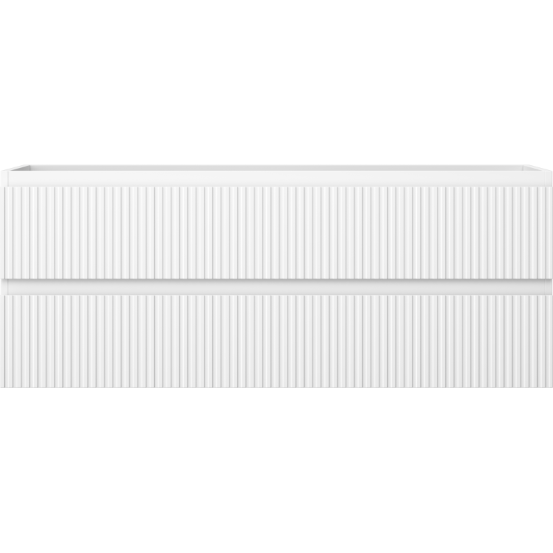 Mexen Rivel koupelnová skříňka pod umyvadlo 120 cm, 2 zásuvky, rýhovaná, bílá mat - 91A20-12047-2-BFF01