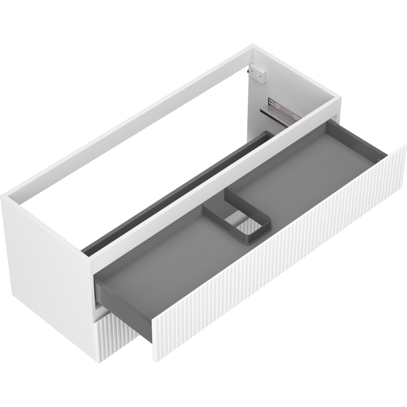 Mexen Rivel koupelnová skříňka pod umyvadlo 120 cm, 2 zásuvky, rýhovaná, bílá mat - 91A20-12047-2-BFF01
