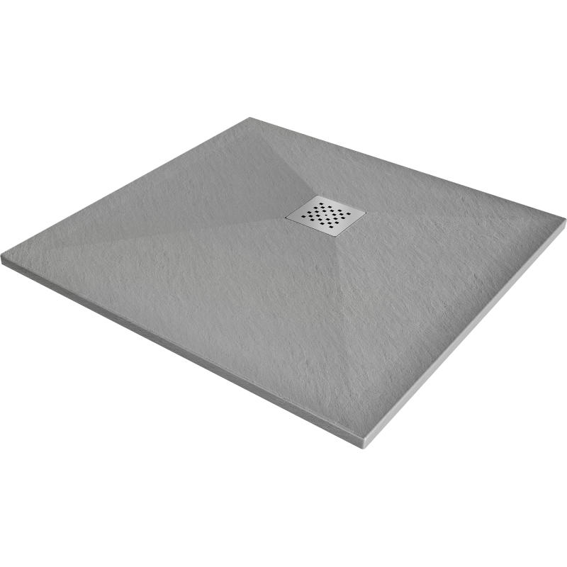 Mexen Stone+ kompozitní sprchová vanička čtvercová 100 x 100 cm, šedá-beton - 44611010